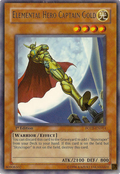 Elemental Hero Captain Gold [FOTB-EN014] Ultra Rare | Good Games Adelaide SA