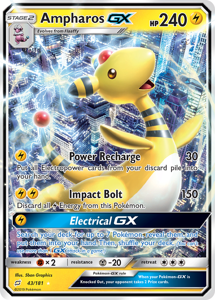 Ampharos GX (43/181) [Sun & Moon: Team Up] | Good Games Adelaide SA