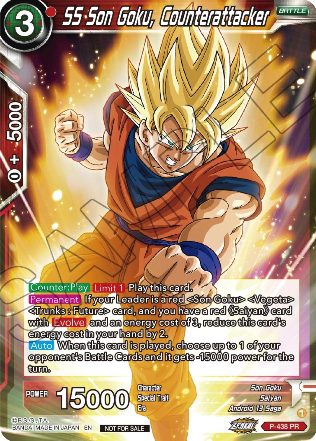 SS Son Goku, Counterattacker (Zenkai Series Tournament Pack Vol.2) (P-438) [Tournament Promotion Cards] | Good Games Adelaide SA