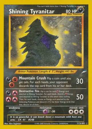 Shining Tyranitar (113/105) [Neo Destiny Unlimited] | Good Games Adelaide SA