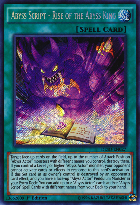 Abyss Script - Rise of the Abyss King [DESO-EN027] Secret Rare | Good Games Adelaide SA