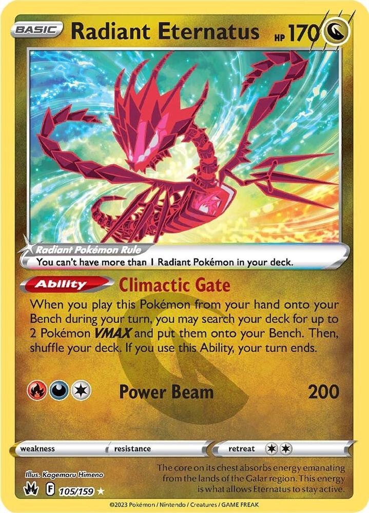 Radiant Eternatus 105/159 (Crown Zenith)  - Holofoil | Good Games Adelaide SA