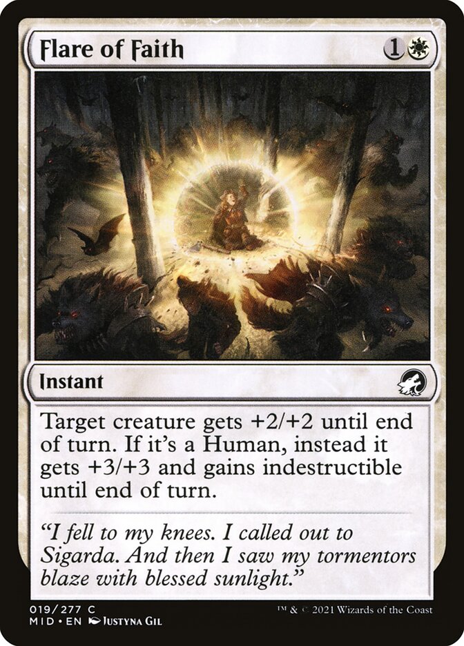Flare of Faith 19 (Innistrad: Midnight Hunt)  - Foil | Good Games Adelaide SA