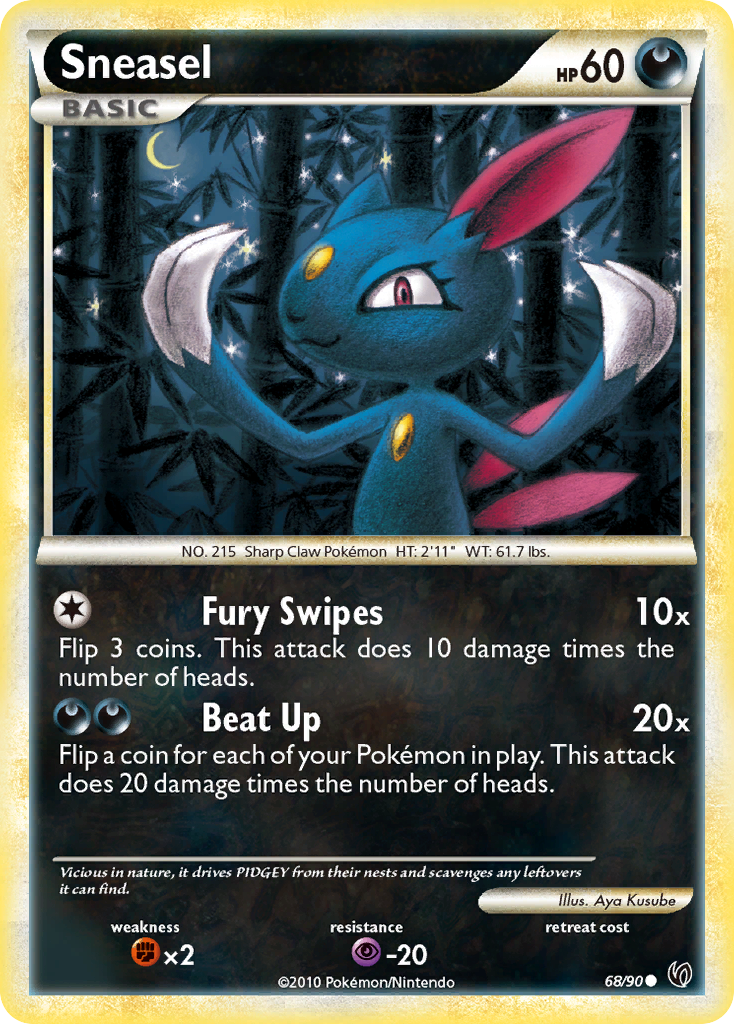 Sneasel (68/90) [HeartGold & SoulSilver: Undaunted] | Good Games Adelaide SA