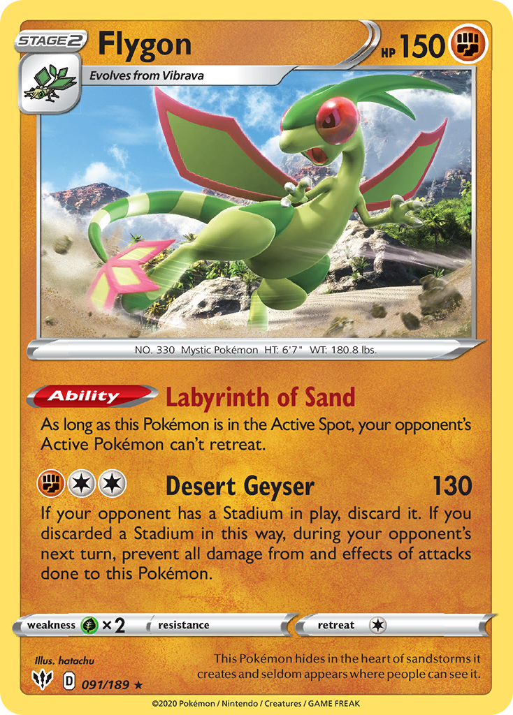 Flygon (091/189) [Sword & Shield: Darkness Ablaze] | Good Games Adelaide SA