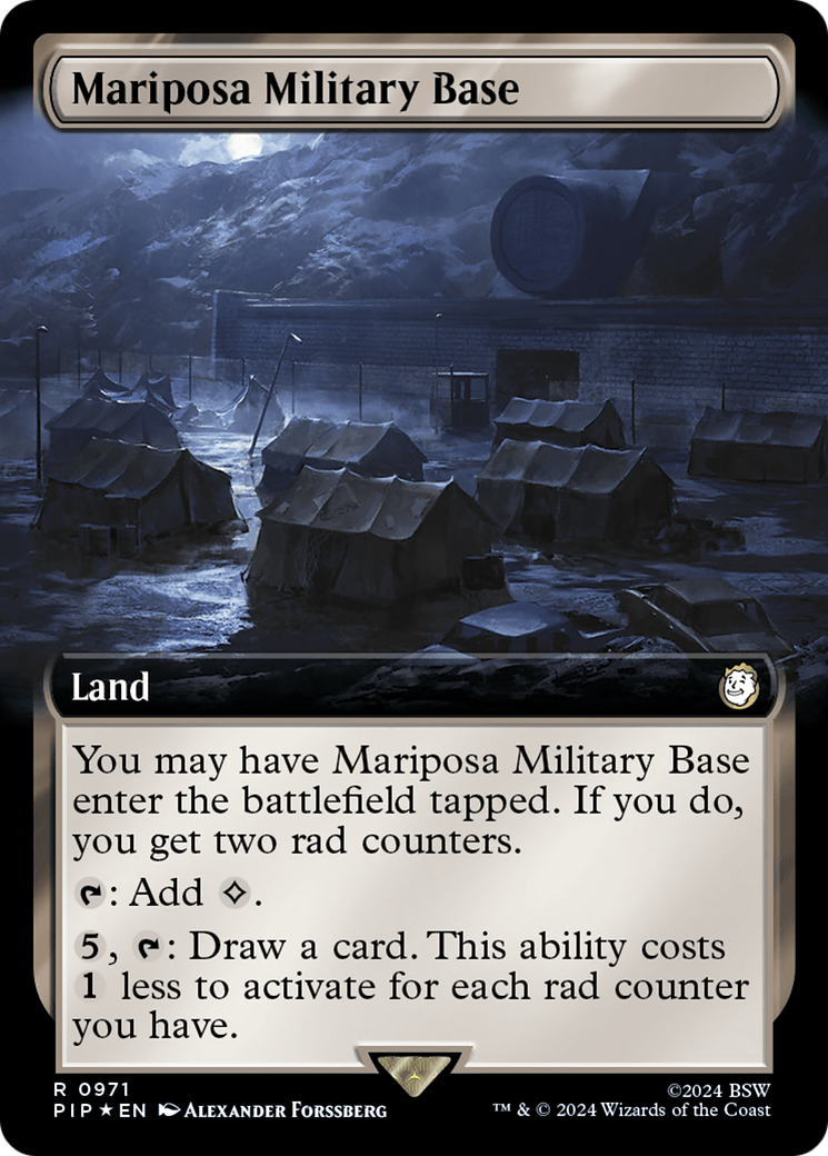 Mariposa Military Base (Extended Art) (Surge Foil) [Fallout] | Good Games Adelaide SA