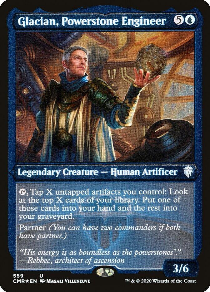 Glacian Powerstone Engineer Foil Etched 559 (Commander Legends)  - Foil | Good Games Adelaide SA