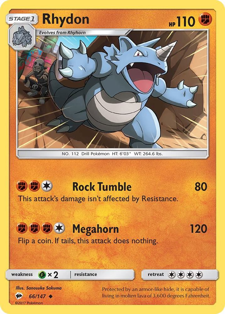 Rhydon 66/147 (SM - Burning Shadows)  - Reverse Holofoil | Good Games Adelaide SA