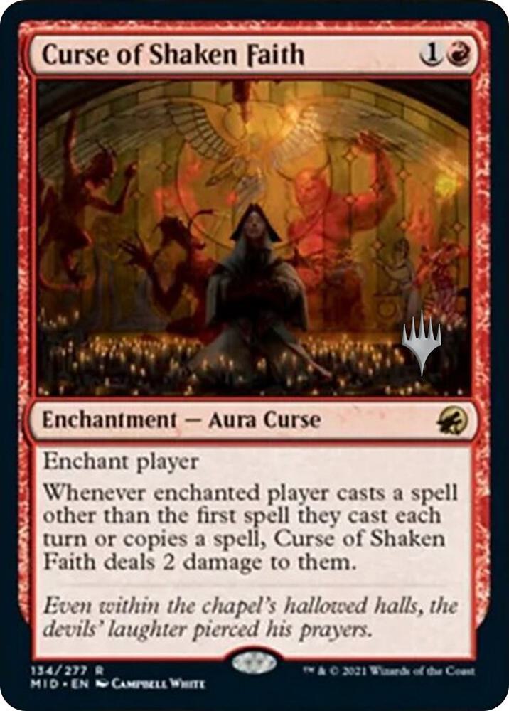 Curse of Shaken Faith 134 (Promo Pack: Innistrad: Midnight Hunt)  - Foil | Good Games Adelaide SA