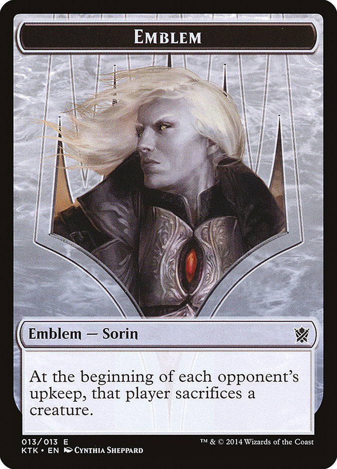 Emblem - Sorin, Solemn Visitor [Khans of Tarkir Tokens] | Good Games Adelaide SA