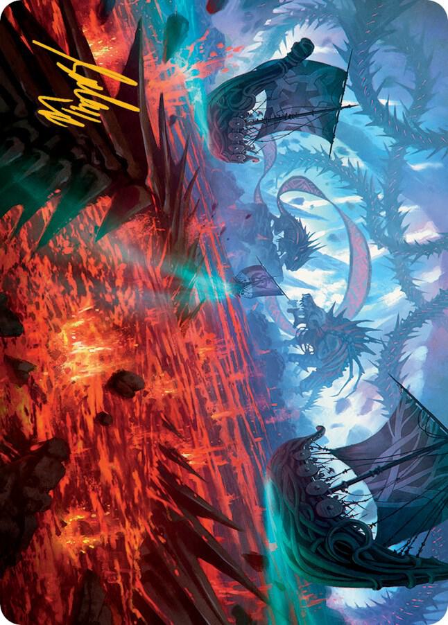 Invasion of Kaldheim Art Card Gold Stamped Signature 33 (Art Series: March of the Machine)  | Good Games Adelaide SA