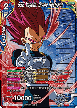 SSG Vegeta, Divine Restraint (Unison Warrior Series Boost Tournament Pack Vol. 7 - Winner) (P-376) [Tournament Promotion Cards] | Good Games Adelaide SA