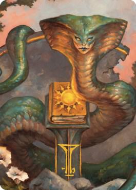 Guardian Naga Art Card Gold Stamped Signature 16 (Art Series: Commander Legends: Battle for Baldur's Gate)  | Good Games Adelaide SA