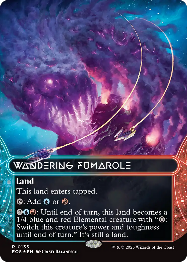 Wandering Fumarole (0135) (Borderless) (Galaxy Foil) [Edge of Eternities: Stellar Sights] | Good Games Adelaide SA