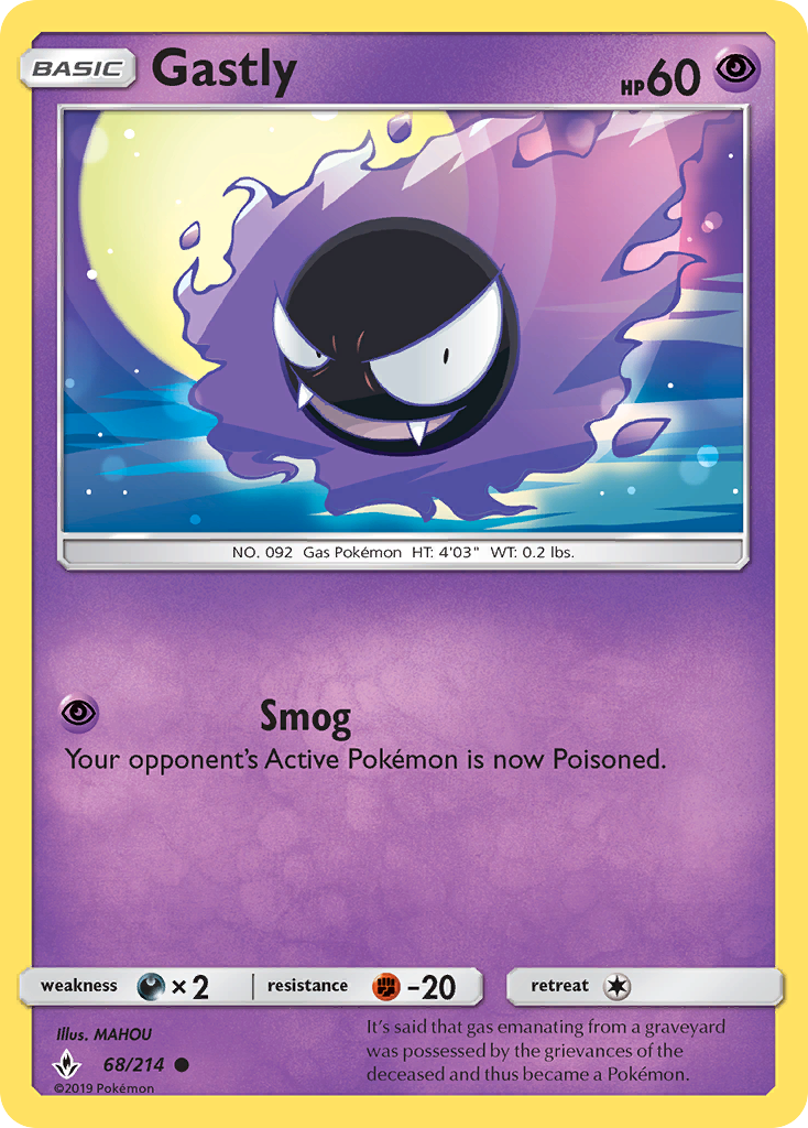 Gastly (68/214) [Sun & Moon: Unbroken Bonds] | Good Games Adelaide SA
