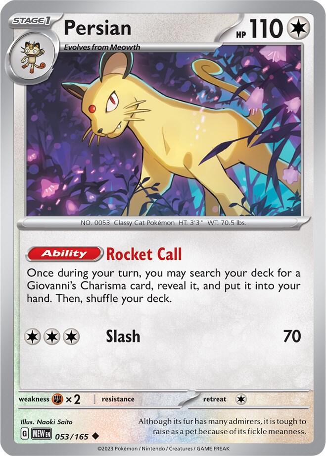 Persian 053/165 (SV: Scarlet & Violet 151)  | Good Games Adelaide SA