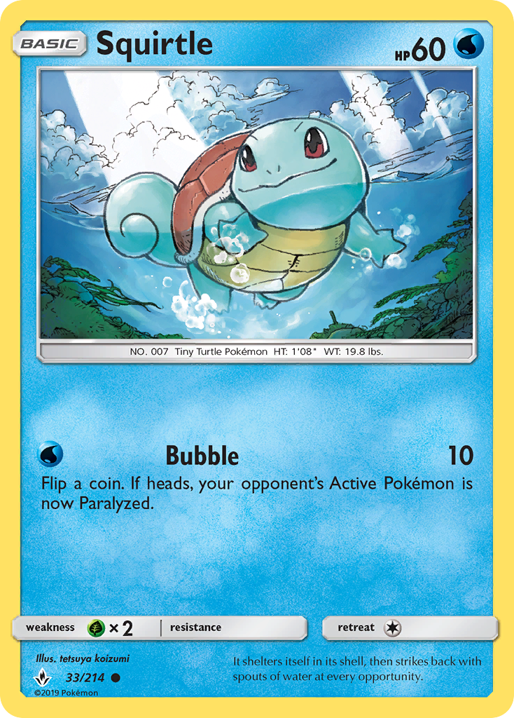 Squirtle (33/214) [Sun & Moon: Unbroken Bonds] | Good Games Adelaide SA