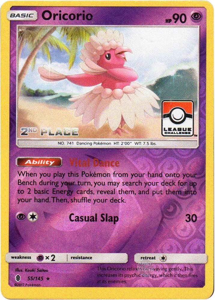 Oricorio 55 145 League Challenge 2nd Place 055/145 (League & Championship Cards)  - Reverse Holofoil | Good Games Adelaide SA