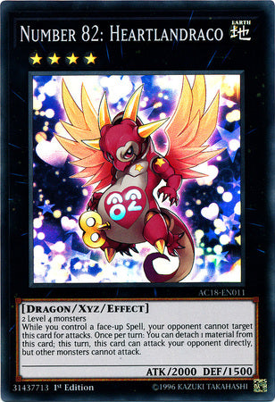 Number 82: Heartlandraco [AC18-EN011] Super Rare | Good Games Adelaide SA