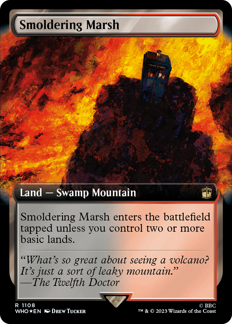 Smoldering Marsh (Extended Art) (Surge Foil) [Doctor Who] | Good Games Adelaide SA