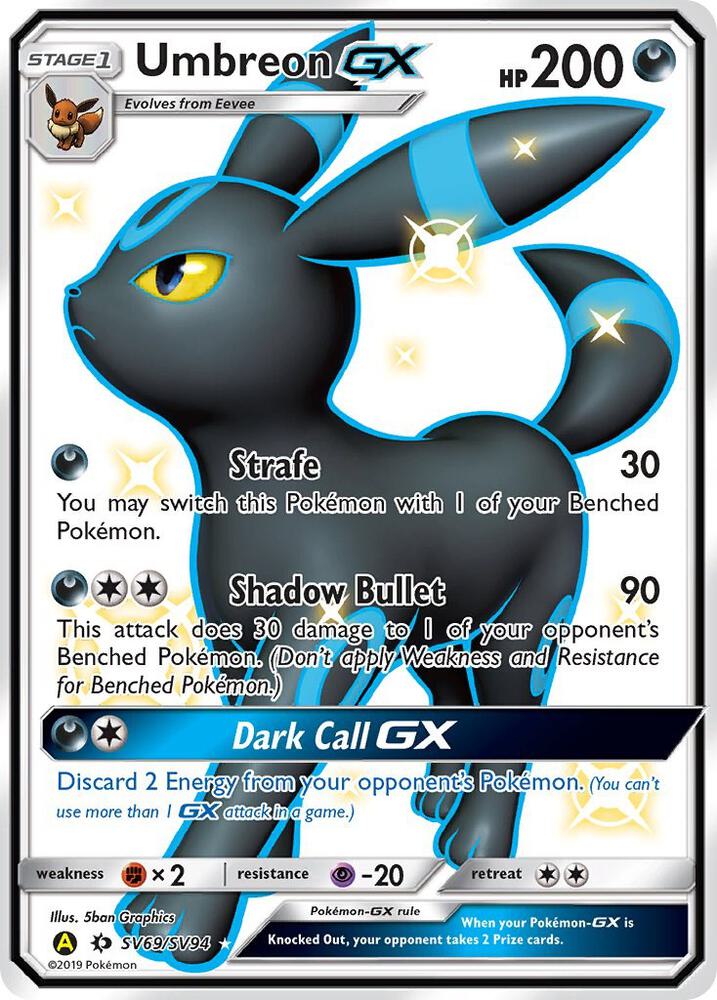Umbreon GX SV69/SV94 (Hidden Fates: Shiny Vault)  - Holofoil | Good Games Adelaide SA