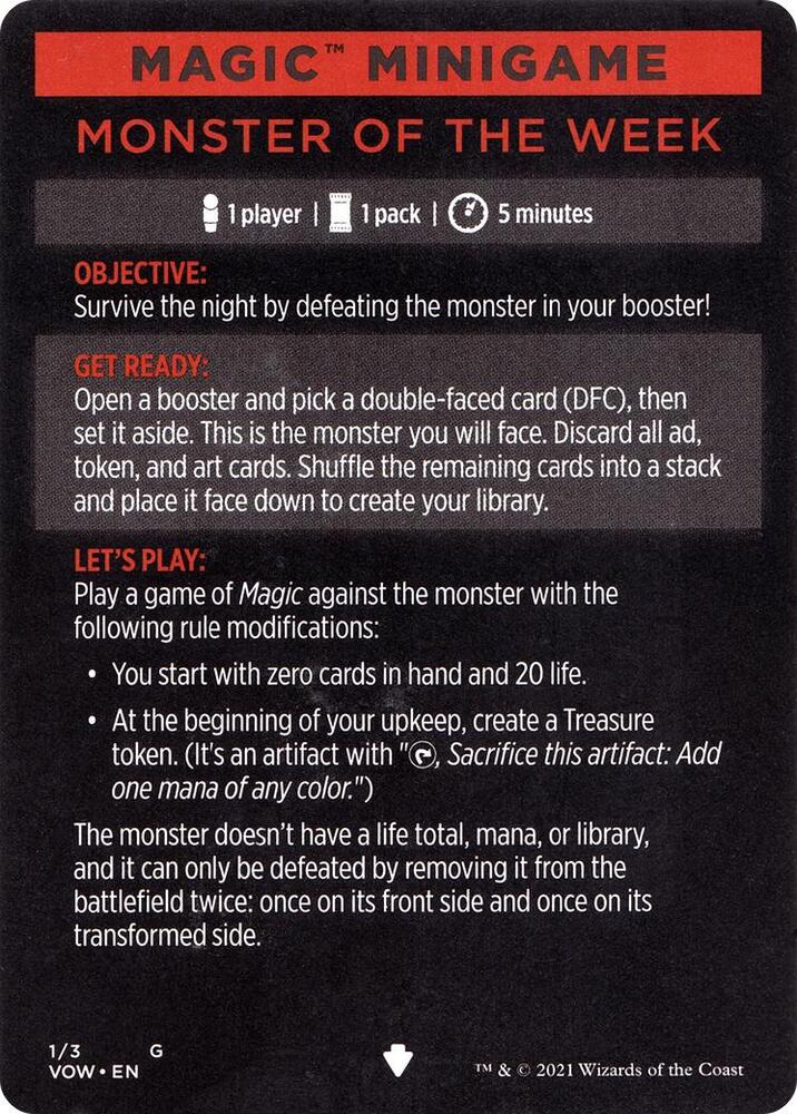 Magic Minigame Monster of The Week 1 (Innistrad: Crimson Vow)  | Good Games Adelaide SA