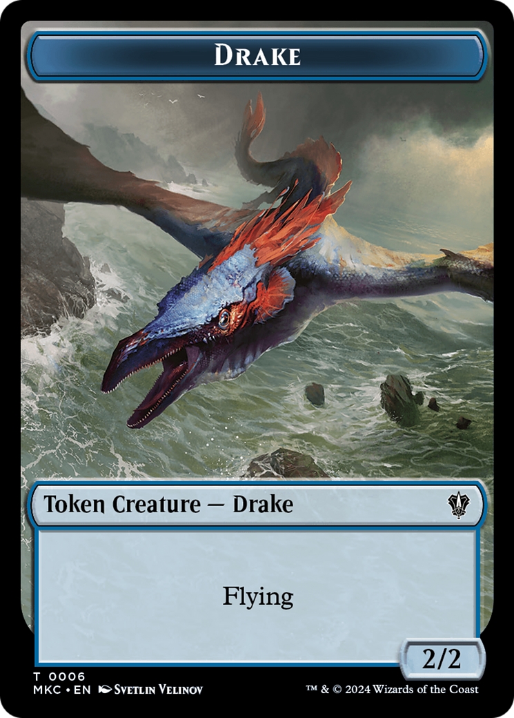 Drake // Cat Double-Sided Token [Murders at Karlov Manor Commander Tokens] | Good Games Adelaide SA