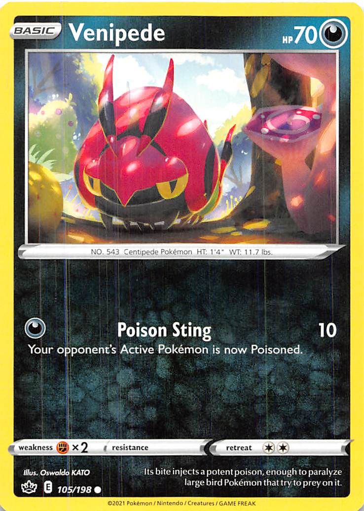 Venipede (105/198) [Sword & Shield: Chilling Reign] | Good Games Adelaide SA