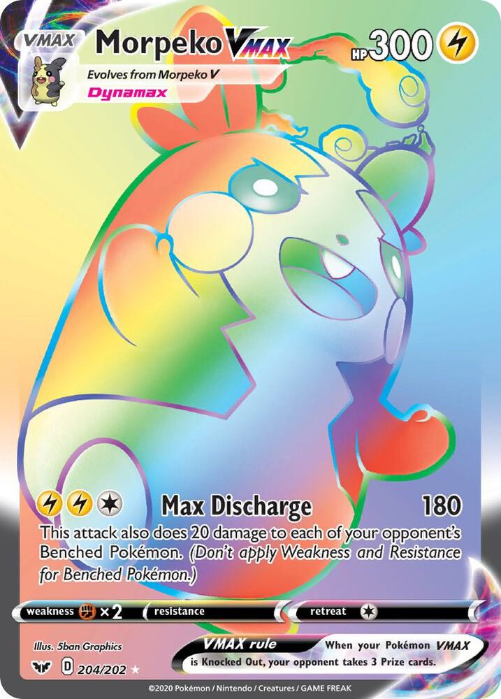 Morpeko VMAX Secret 204/202 (SWSH01: Sword & Shield Base Set)  - Holofoil | Good Games Adelaide SA