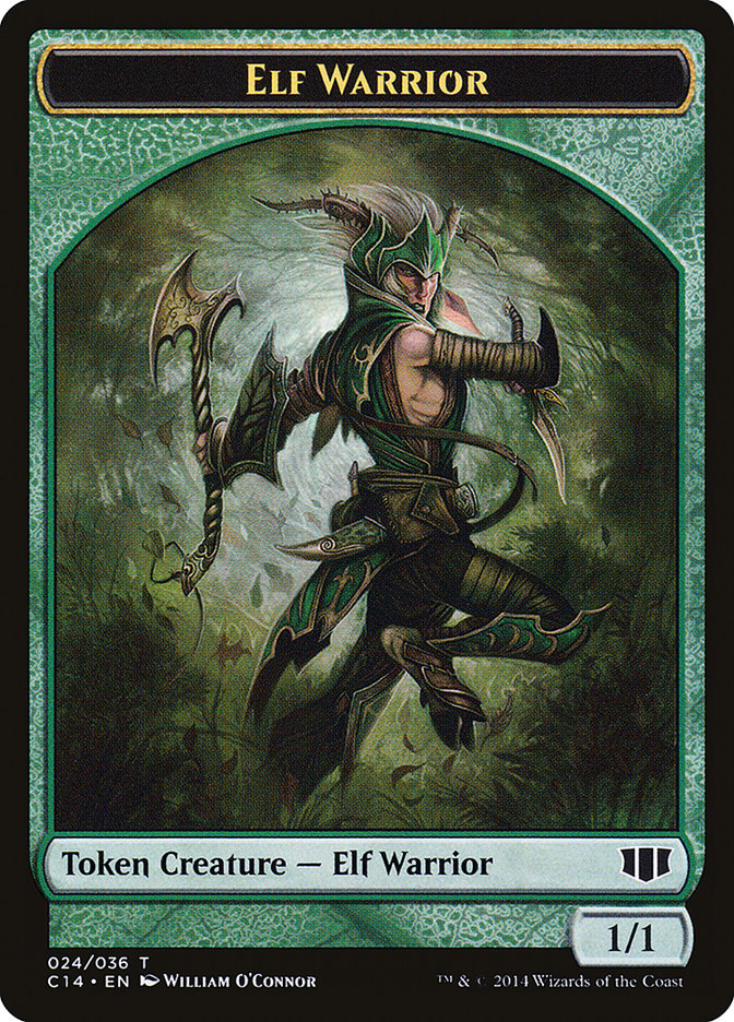 Gargoyle // Elf Warrior Double-sided Token [Commander 2014 Tokens] | Good Games Adelaide SA