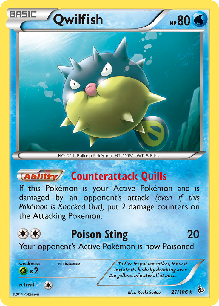 Qwilfish (21/106) [XY: Flashfire] | Good Games Adelaide SA