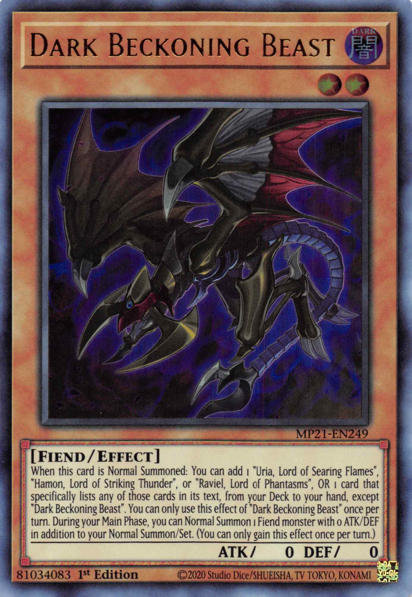Dark Beckoning Beast [MP21-EN249] Ultra Rare | Good Games Adelaide SA
