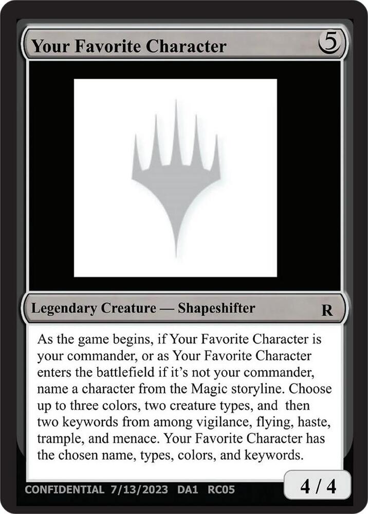 Your Favorite Character  (Un-Known Event Playtest Cards)  | Good Games Adelaide SA