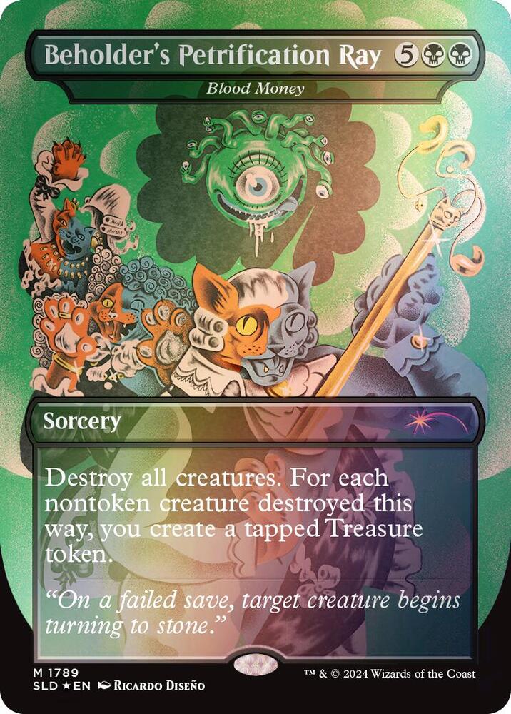 Beholders Petrification Ray Blood Money Rainbow Foil 1789 (Secret Lair Drop Series)  - Foil | Good Games Adelaide SA