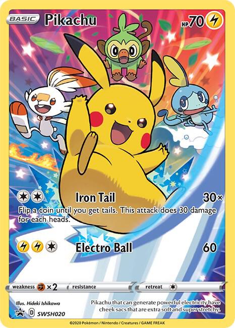Pikachu SWSH020 (SWSH: Sword & Shield Promo Cards)  - Holofoil | Good Games Adelaide SA