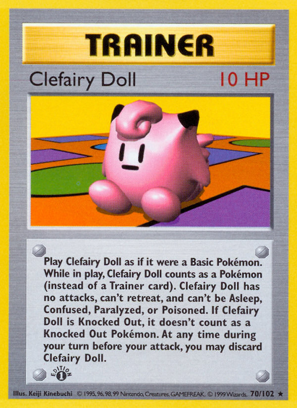 Clefairy Doll (70/102) (Shadowless) [Base Set 1st Edition] | Good Games Adelaide SA