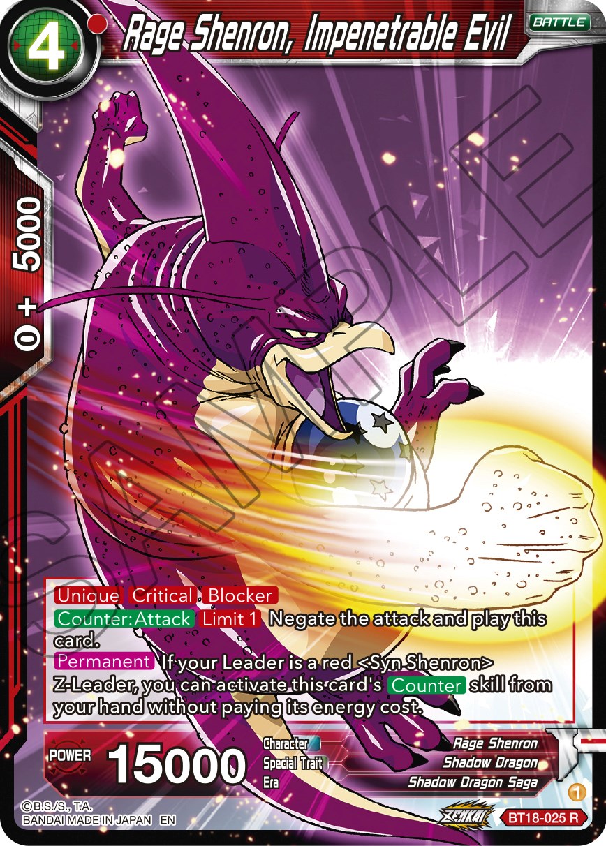 Rage Shenron, Impenetrable Evil (BT18-025) [Dawn of the Z-Legends] | Good Games Adelaide SA
