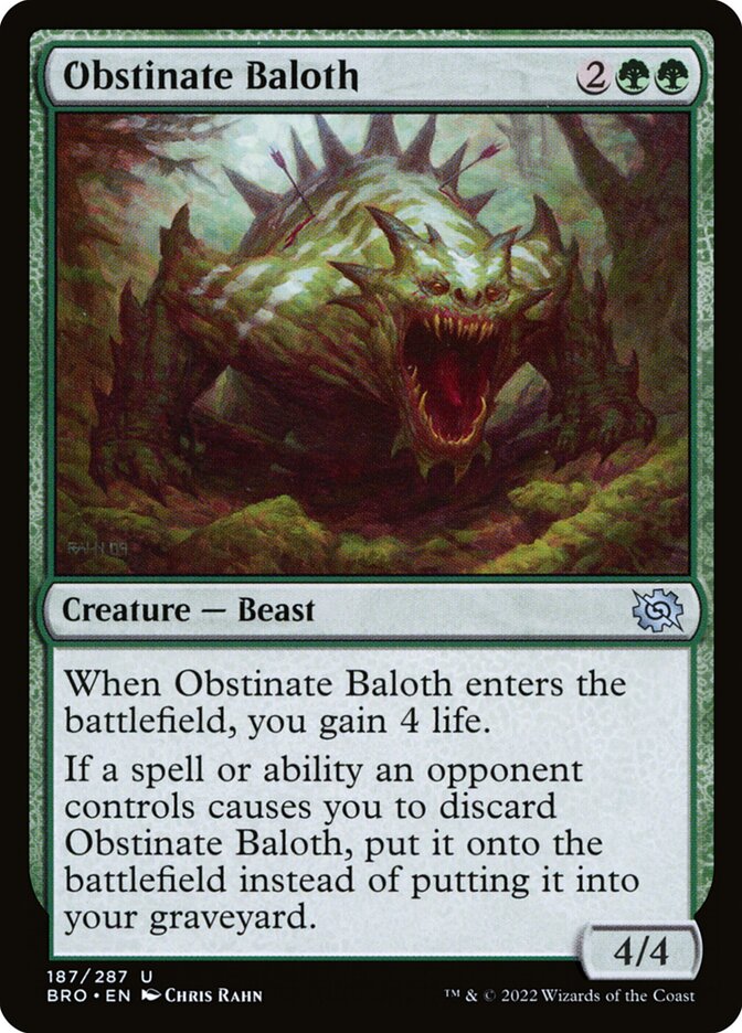 Obstinate Baloth 187 (The Brothers' War)  - Foil | Good Games Adelaide SA