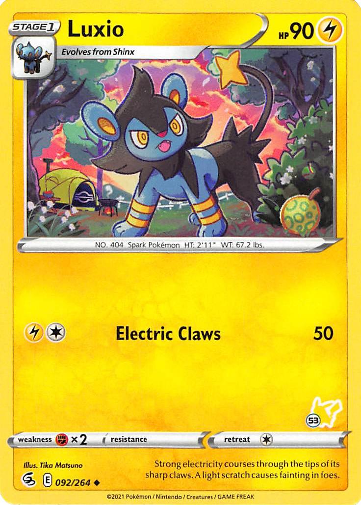 Luxio (092/264) (Pikachu Stamp #53) [Battle Academy 2022] | Good Games Adelaide SA