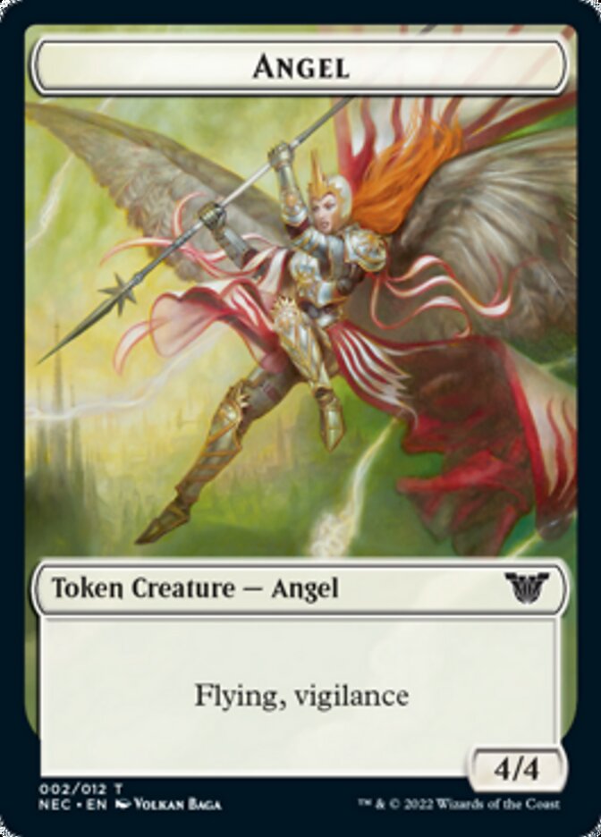 Angel // Elephant Double-sided Token [Kamigawa: Neon Dynasty Commander Tokens] | Good Games Adelaide SA