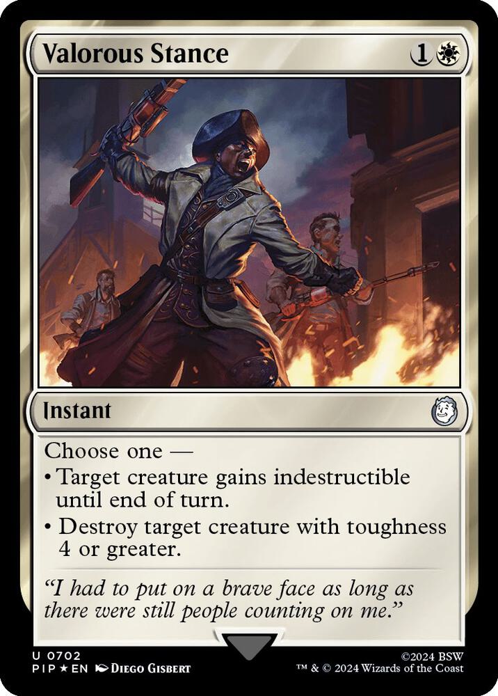 Valorous Stance 702 (Universes Beyond: Fallout)  - Foil | Good Games Adelaide SA