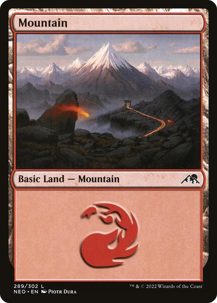 Mountain 289 (Kamigawa: Neon Dynasty)  - Foil | Good Games Adelaide SA