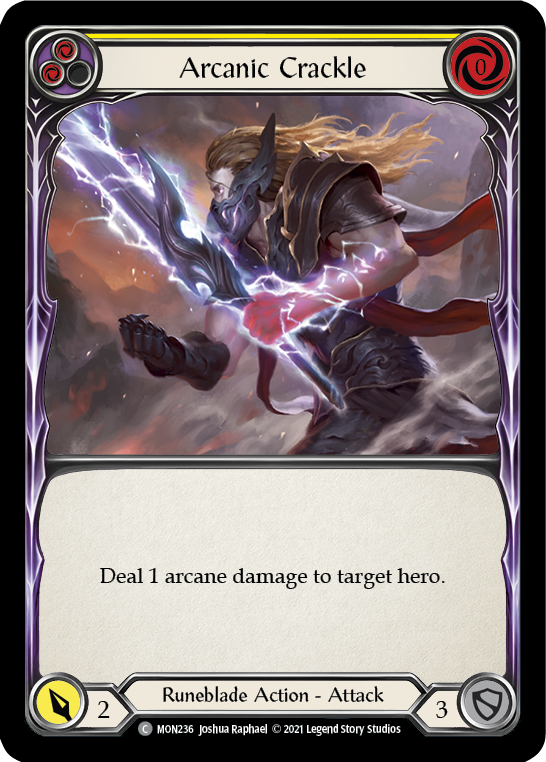 Arcanic Crackle (Yellow) [MON236-RF] 1st Edition Rainbow Foil | Good Games Adelaide SA