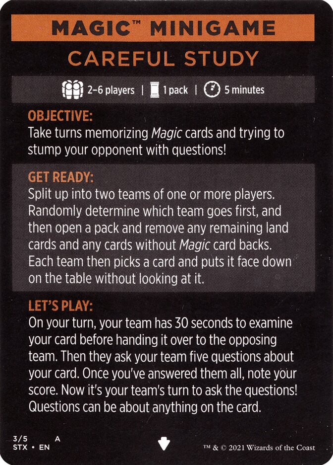 Careful Study (Magic Minigame) [Strixhaven: School of Mages Minigame] | Good Games Adelaide SA