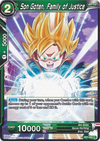 Son Goten, Family of Justice [BT1-063] | Good Games Adelaide SA