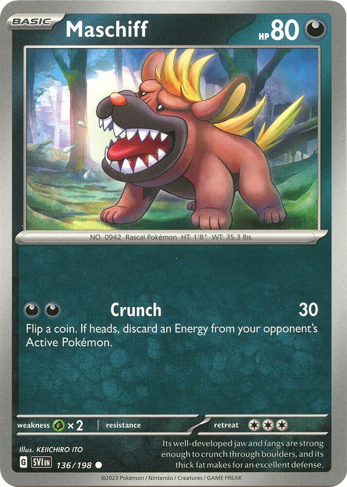 Maschiff 136/198 (SV01: Scarlet & Violet Base Set)  | Good Games Adelaide SA
