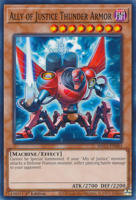 Ally of Justice Thunder Armor [HAC1-EN083] Common | Good Games Adelaide SA