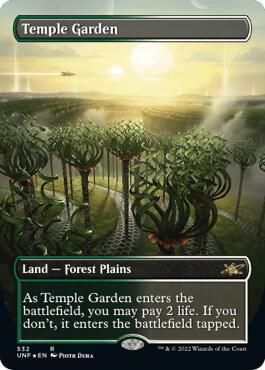 Temple Garden Borderless Galaxy Foil 532 (Unfinity)  - Foil | Good Games Adelaide SA