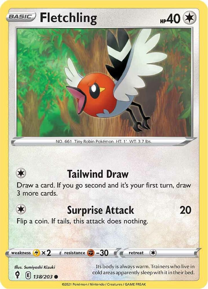 Fletchling 138/203 (SWSH07: Evolving Skies)  | Good Games Adelaide SA