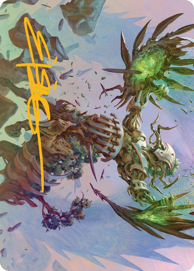 Botanical Brawler Art Card Gold Stamped Signature 43 (Art Series: March of the Machine)  | Good Games Adelaide SA